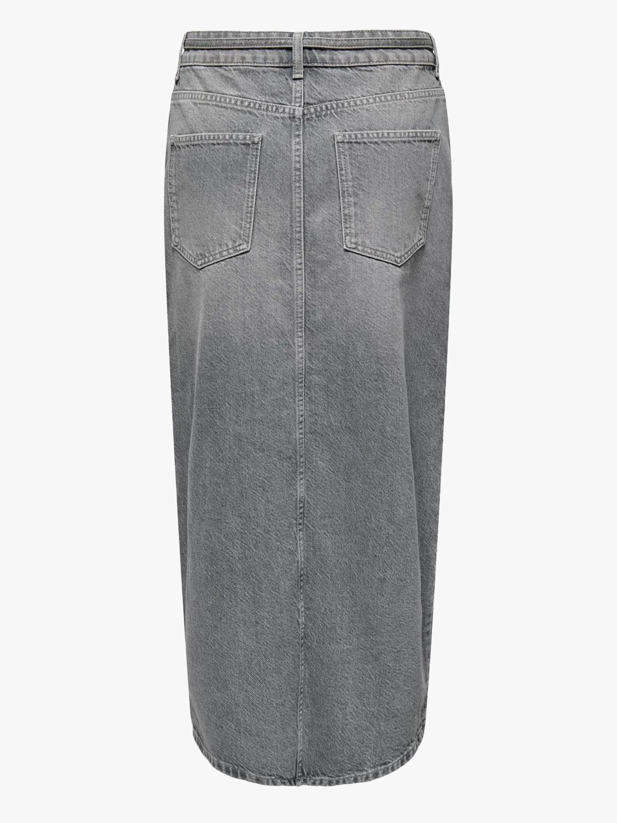 Only Gianna Belted Midi Skirt Dot Denim Medium Grey Denim