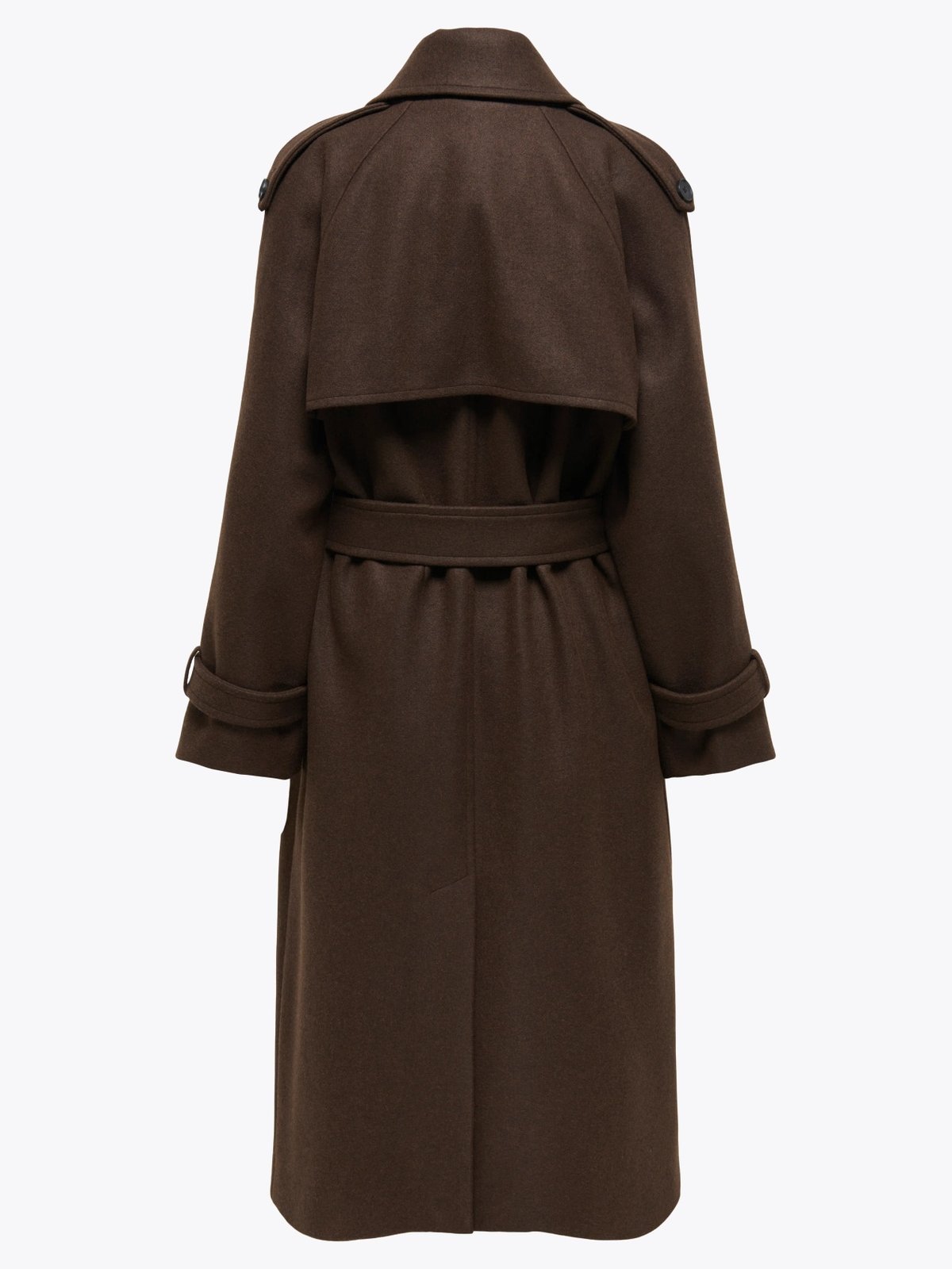 Only Dear-Trillion Long Belt Coat Chocolate Brown MELANGE