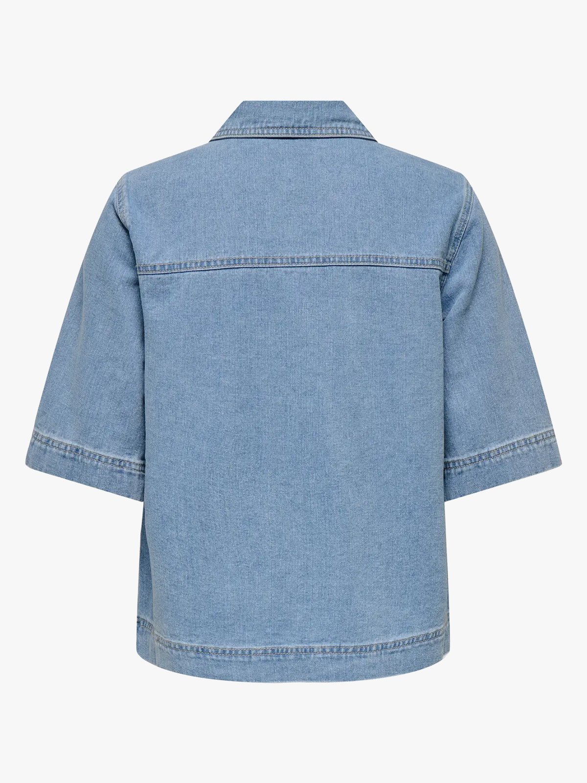 Only Belle Short Sleeve Shirt Denim Light Blue Denim