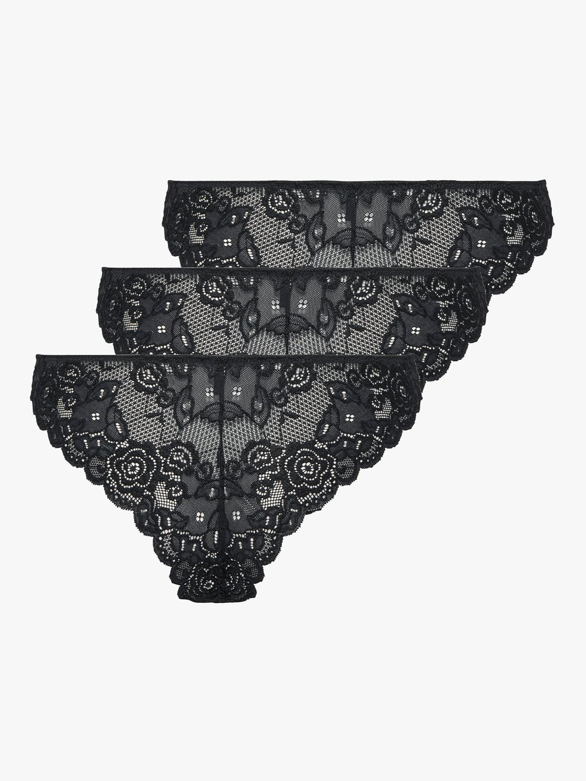 Only Chloe Lace Brazil 3-Pack Black