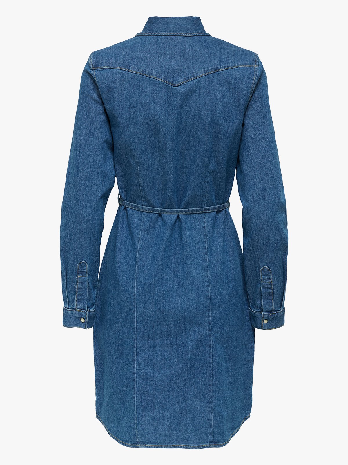 Only Sasia Long Sleeve Stretch Denim Dress Dark Blue Denim
