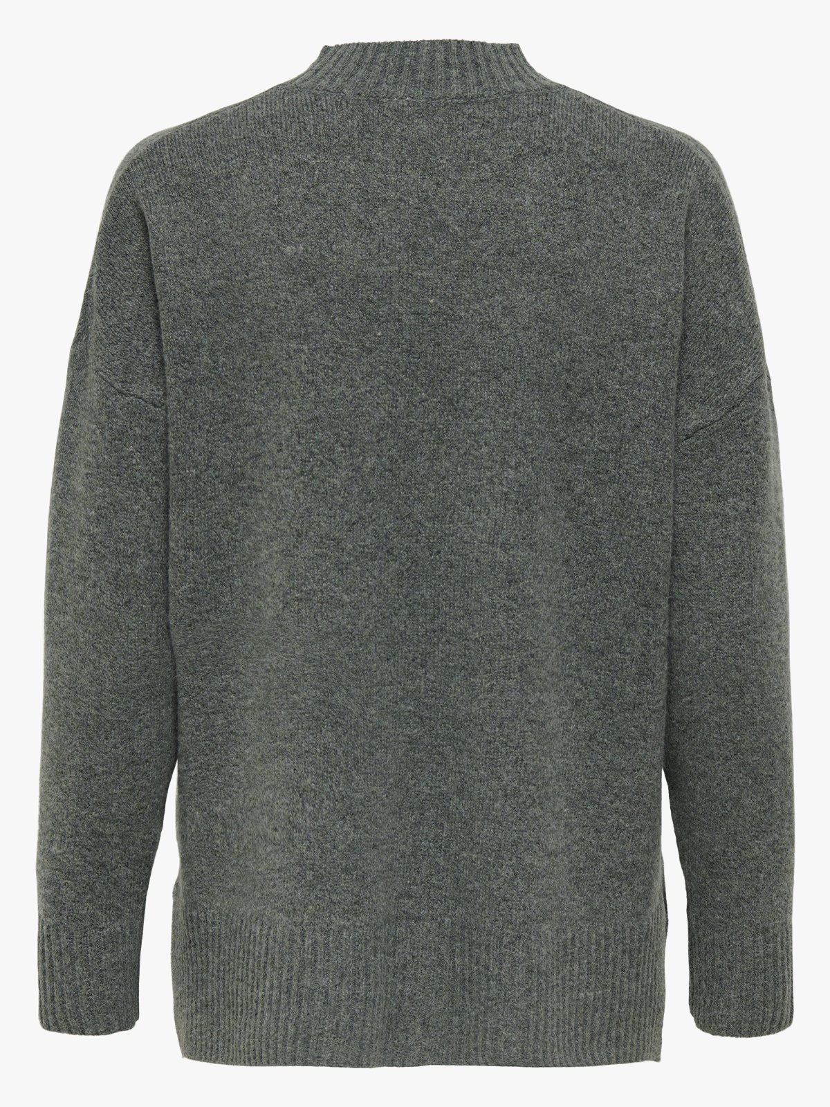 Only Hazel Long Sleeve Highneck Oversized Pull Knit Balsam Green Melange