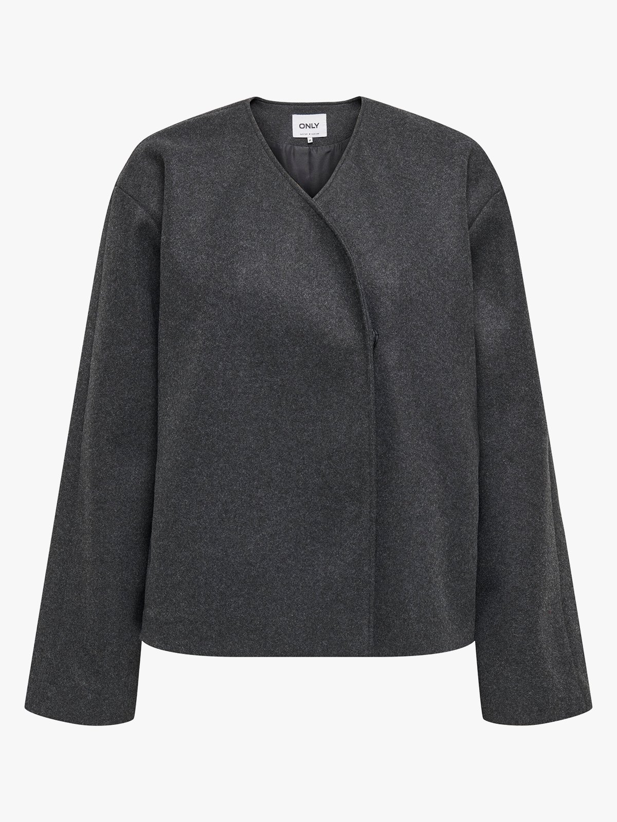 Only Nancy Round Neck Jacket Dark Grey Melange