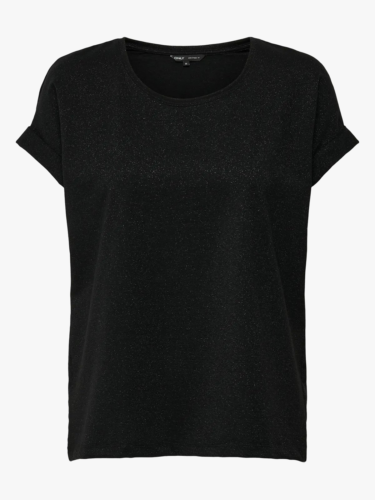 Only Moster Glitter Short Sleeve Top Black Lurex