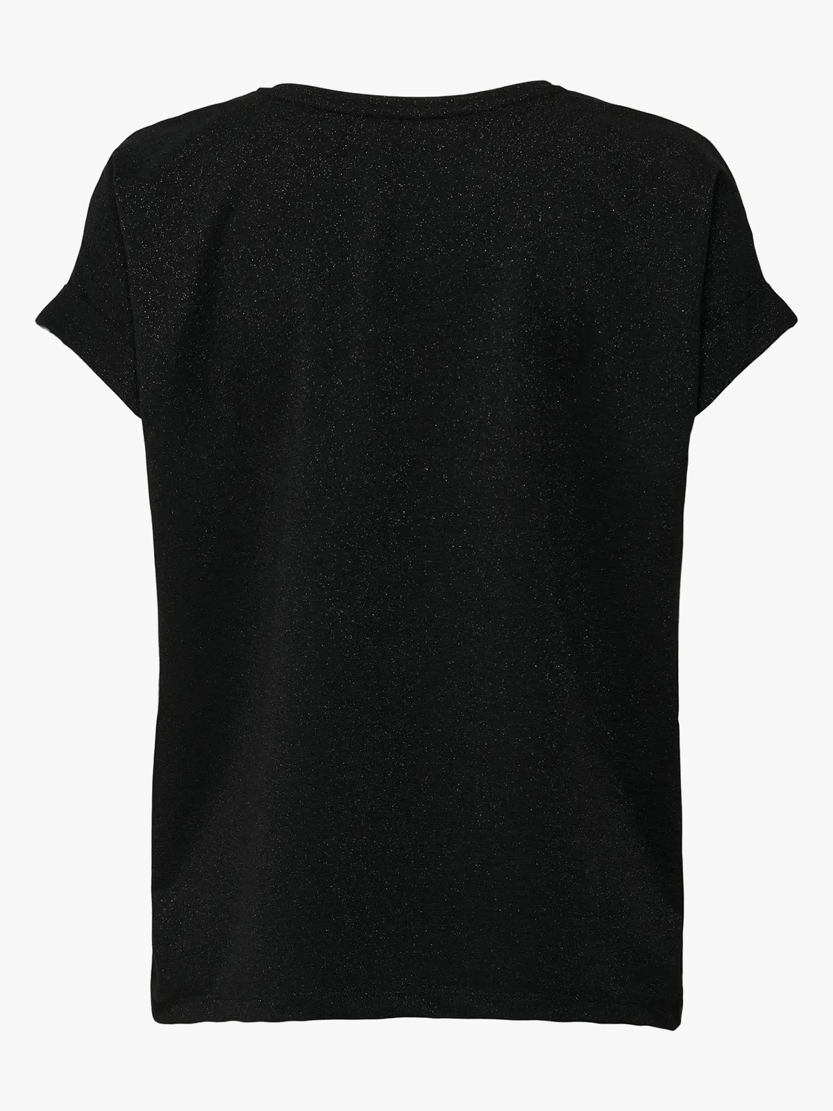 Only Moster Glitter Short Sleeve Top Black Lurex
