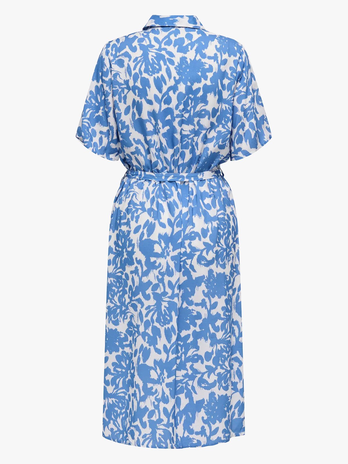 Only Yasmin Short Sleeve Shirt Dress Cloud Dancer / Tania Flower / Nebulas Blue