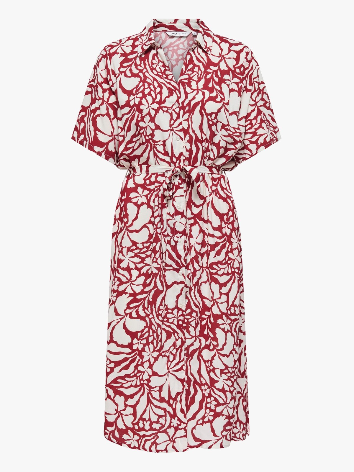 Only Yasmin Short Sleeve Shirt Dress Merlot