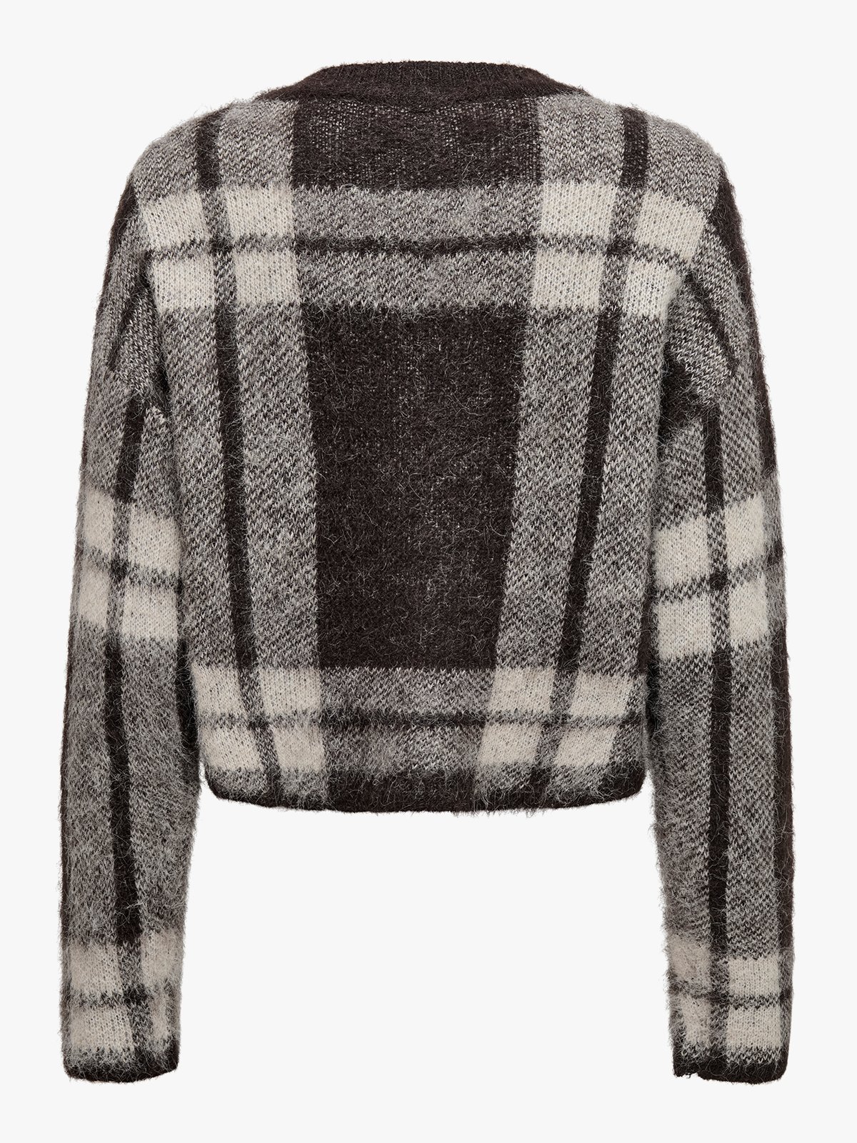 Only Beverly Life Long Sleeve Button Onec Cardigan Knit Black Coffee Pumice/Melange