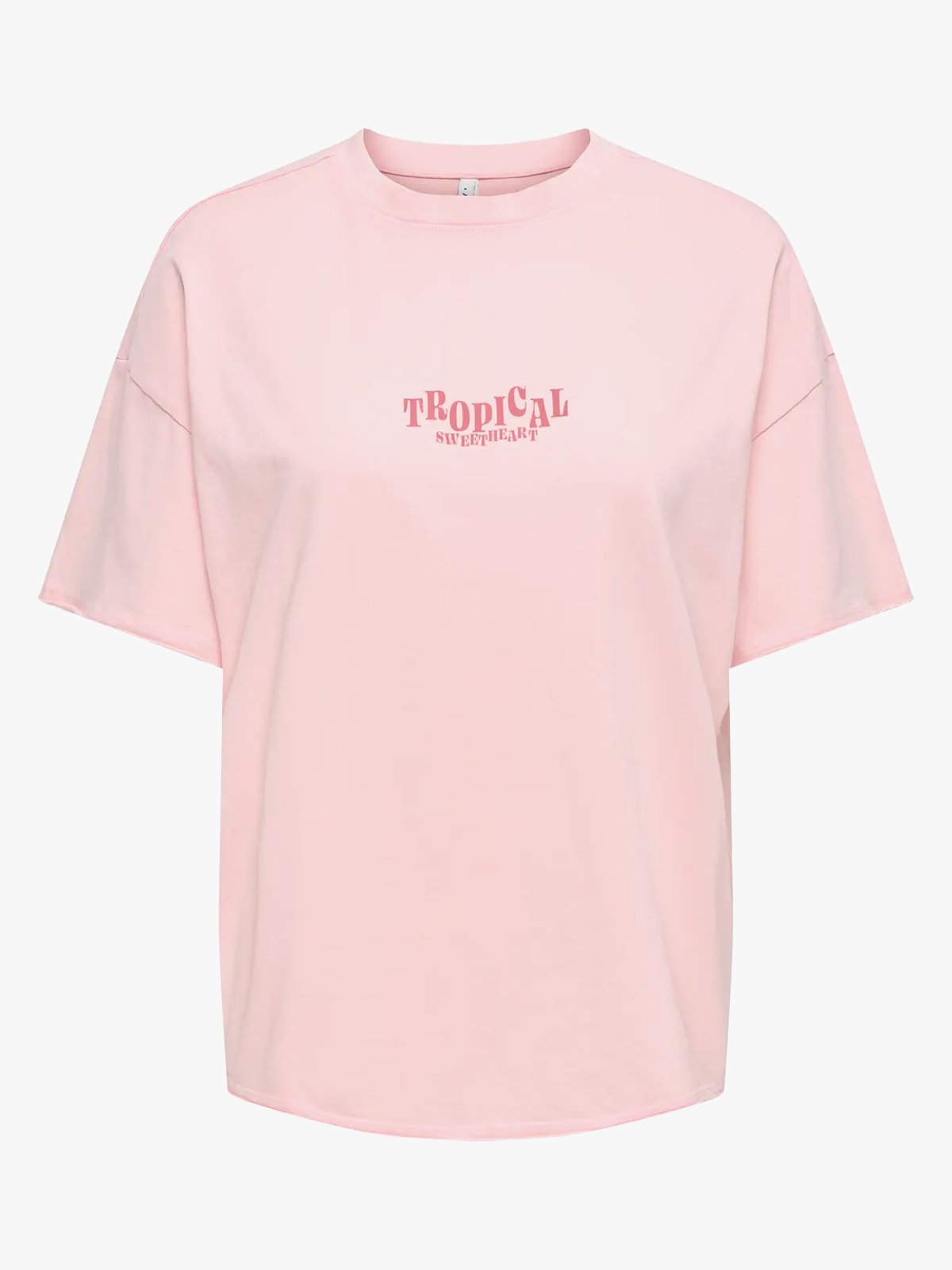Only Kinna Short Sleeve Oversize Top Rosy Touch Mango tropical jungle