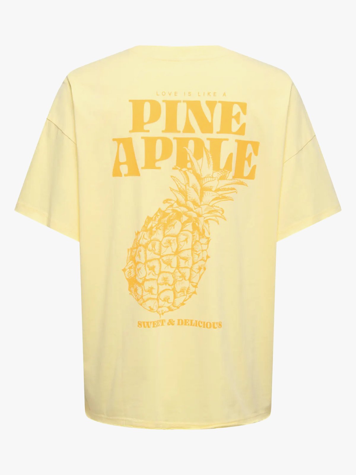 Only Kinna Short Sleeve Oversize Top Sunlight Pineapple tropical jungle