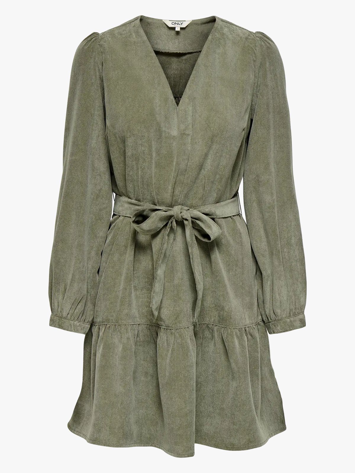 Only Marike Life Long Sleeve Cord Belt Dress Smokey Olive
