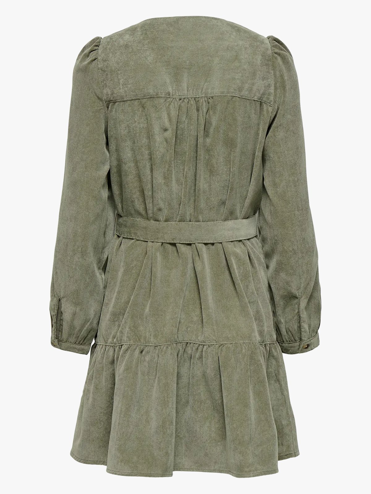 Only Marike Life Long Sleeve Cord Belt Dress Smokey Olive