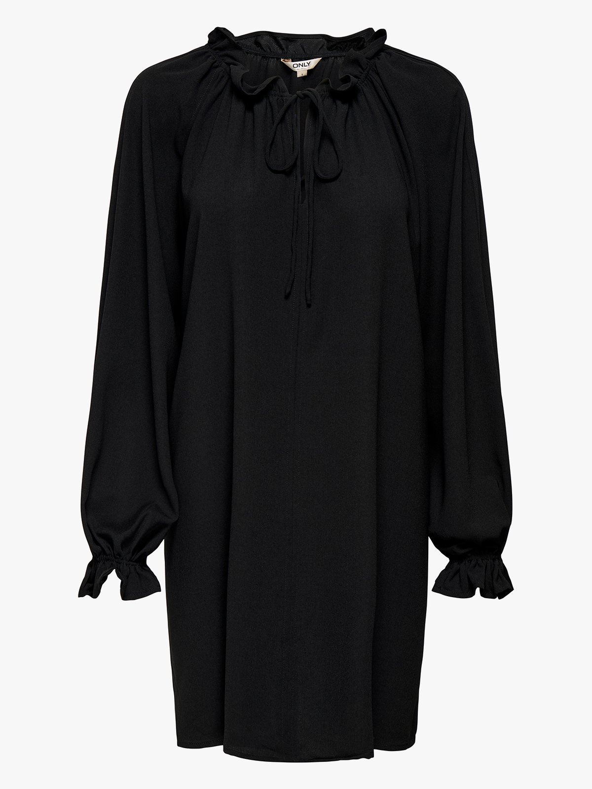 Only Fayce Long Sleeve Short Loose Dress Black