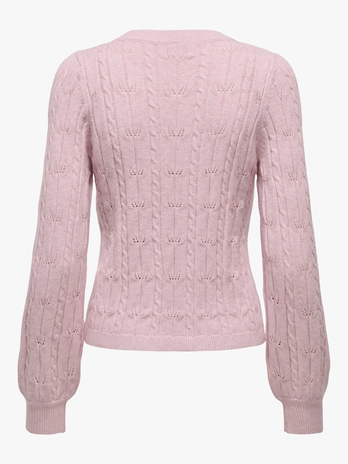 Only Katia Long Sleeve Structure O-Neck Pullover Cable Knit Burnished Lilac Melange