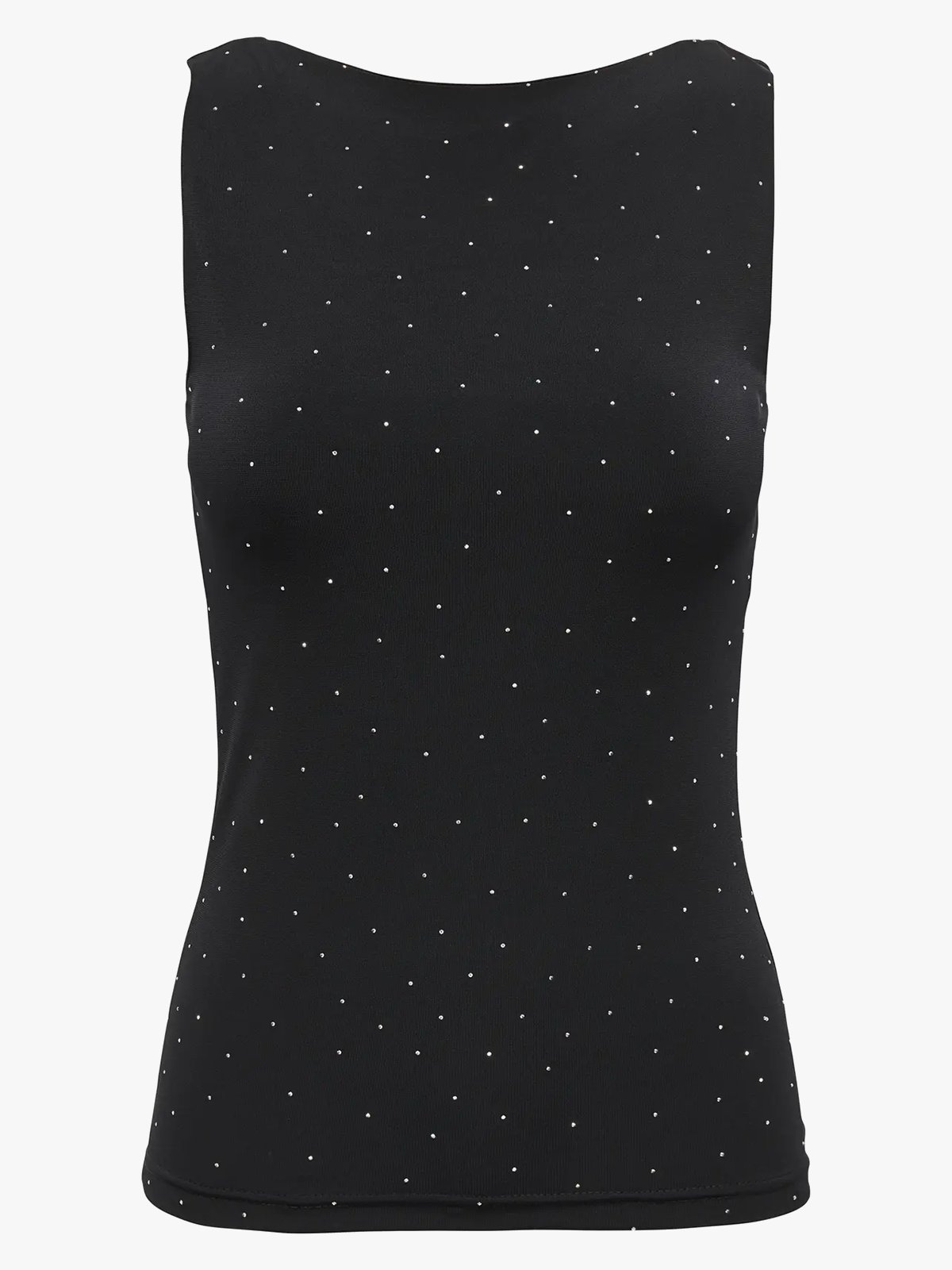 Only Zita EA Sleeveless 2.way Top Black Silver rhinestones