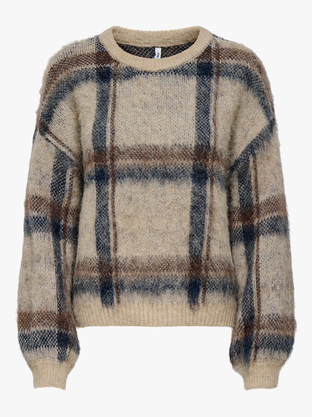 Only Marion Life Long Sleeve O-Neck Knit Humus Navy Blazer/Toasted Coco/Mel