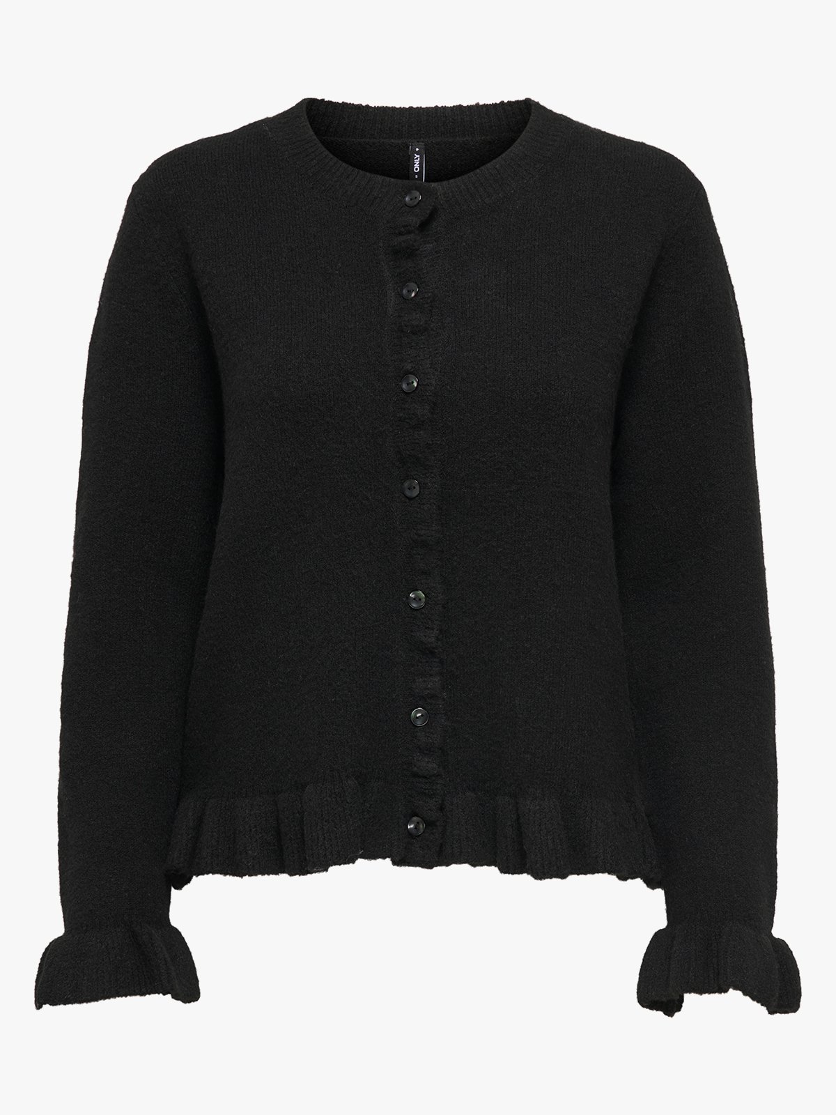 Only Rima Long Sleeve Frill Butto Cardigan CS Knit Black