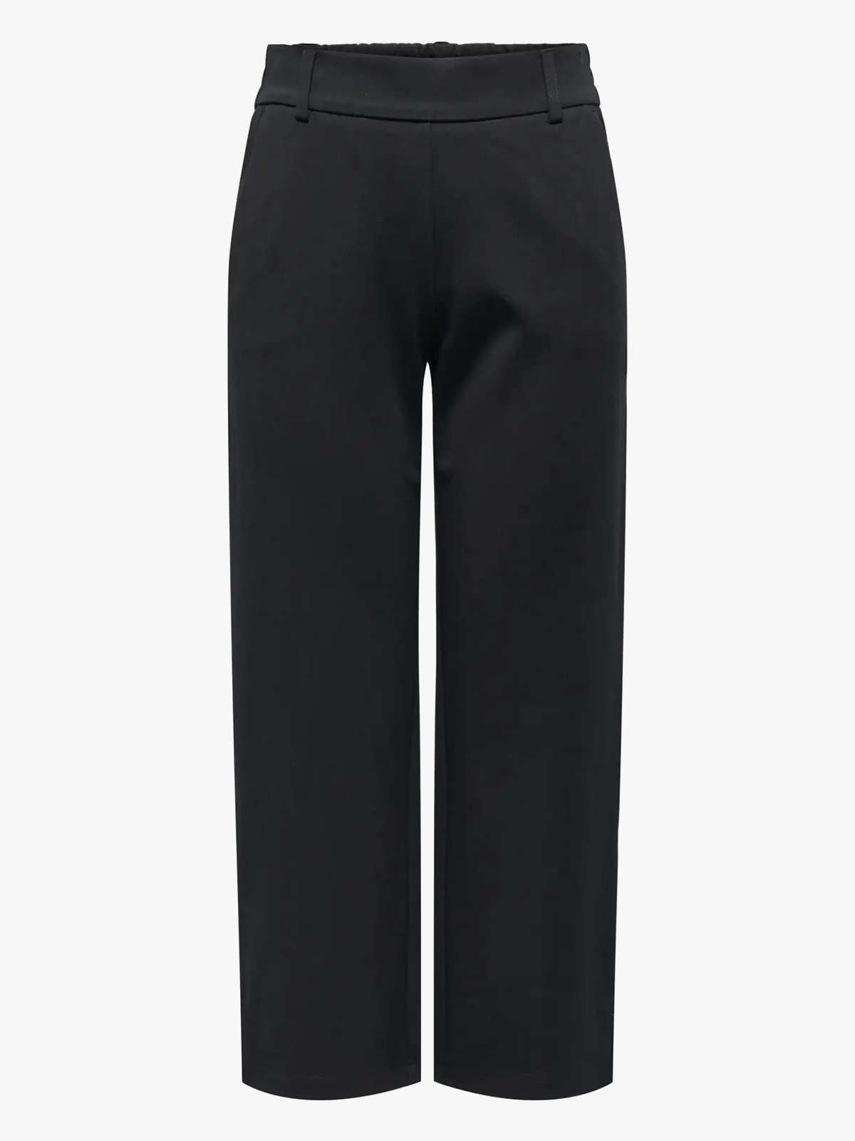 Only Poptrash Life Mid Waist Straight Culotte Pant Black
