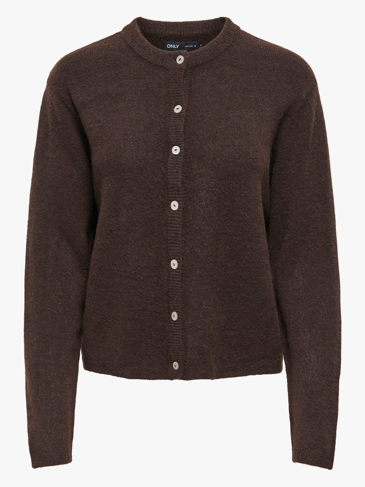 Only Simoni Long Sleeve O-Neck Cardigan Coffee Bean Melange