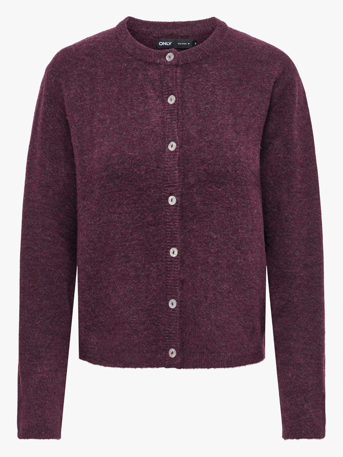 Only Simoni Long Sleeve O-Neck Cardigan Mauve Wine Melange