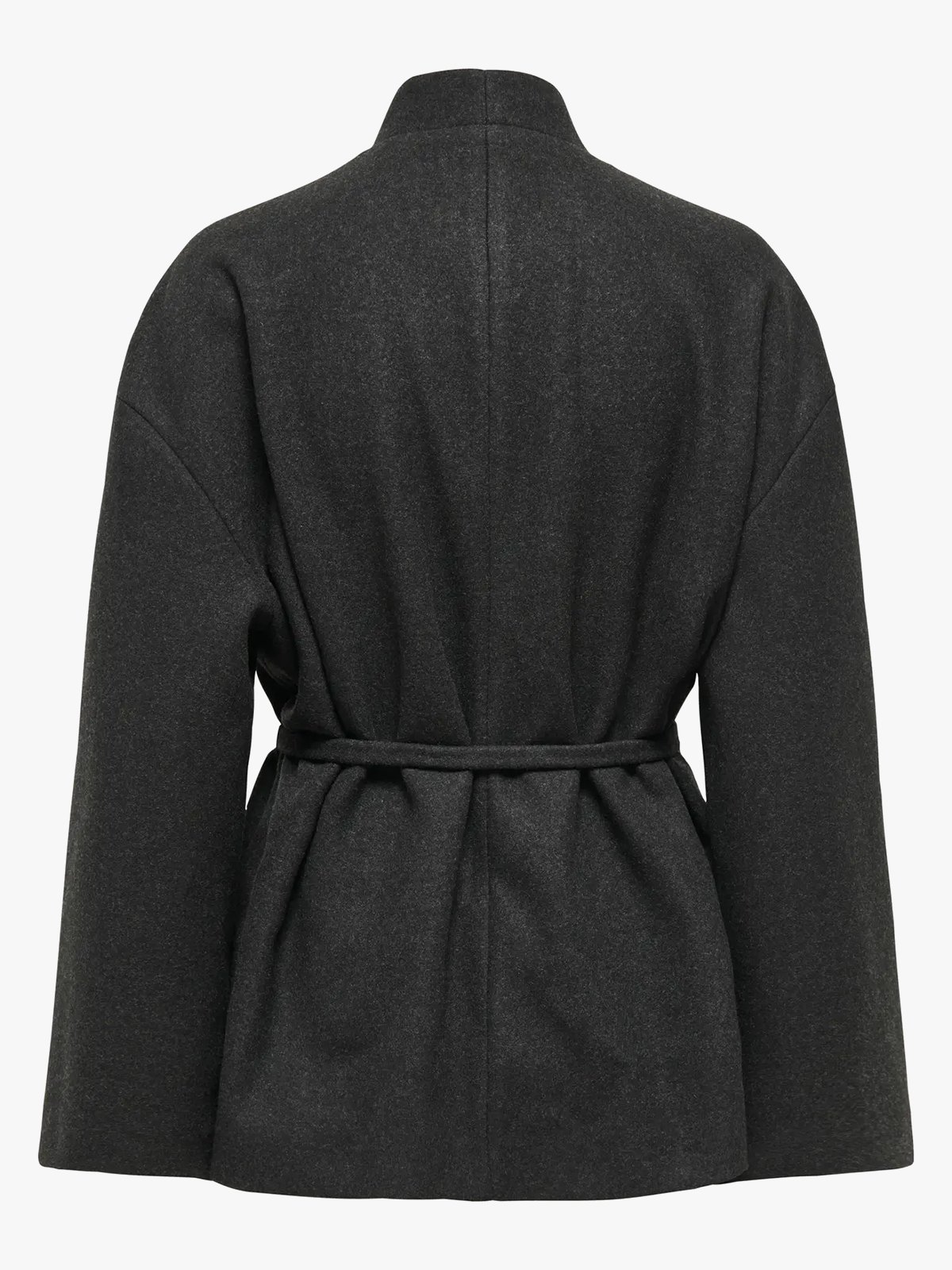 Only Fox-Trillion Belt Jacket Dark Grey Melange