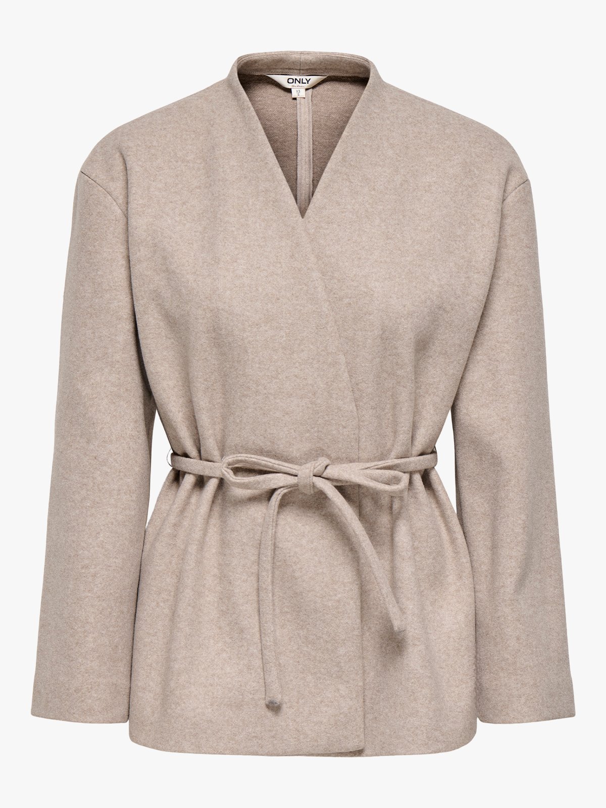 Only Fox-Trillion Belt Jacket Light Taupe Melange