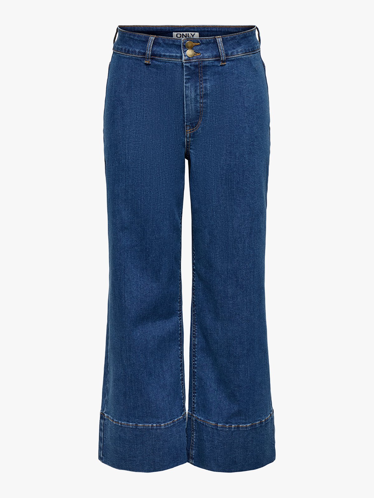 Only Madison High Waist Cropped Wide Denim Medium Blue Denim