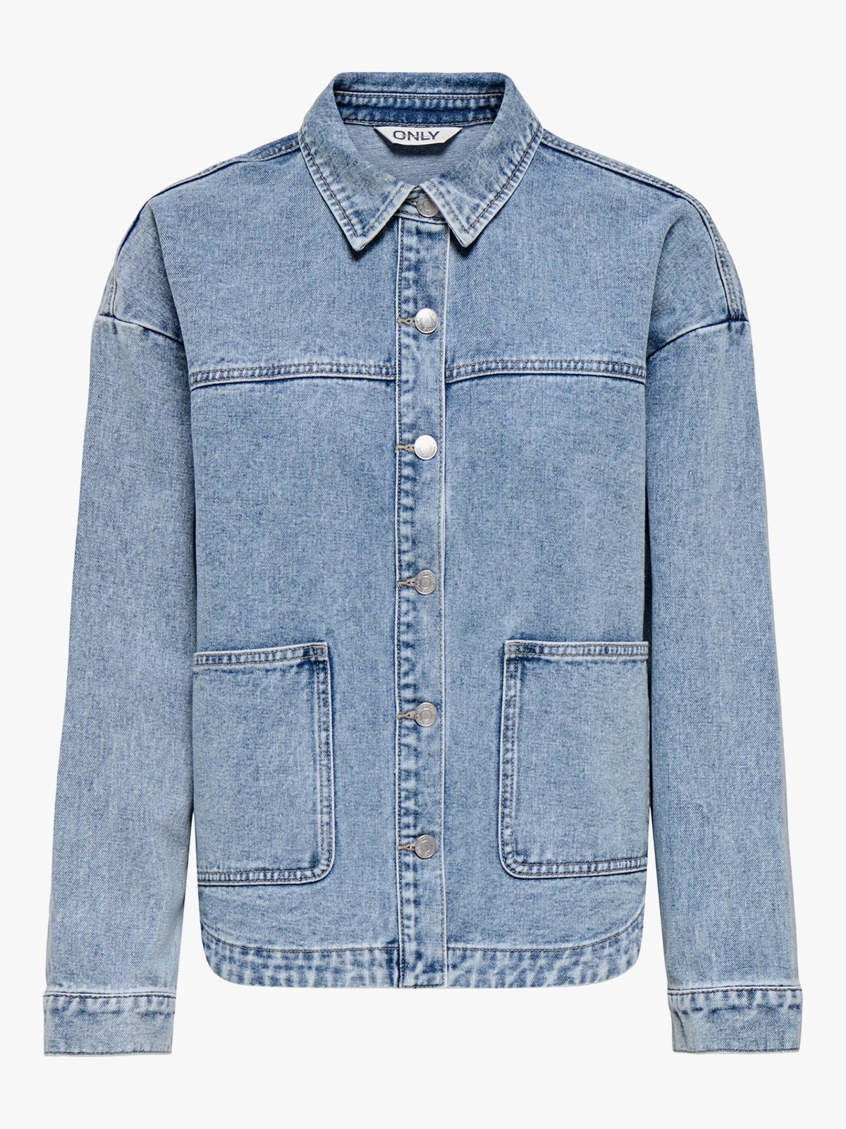 Only Ferbie Long Sleeve Denim Shacket Light Blue Denim