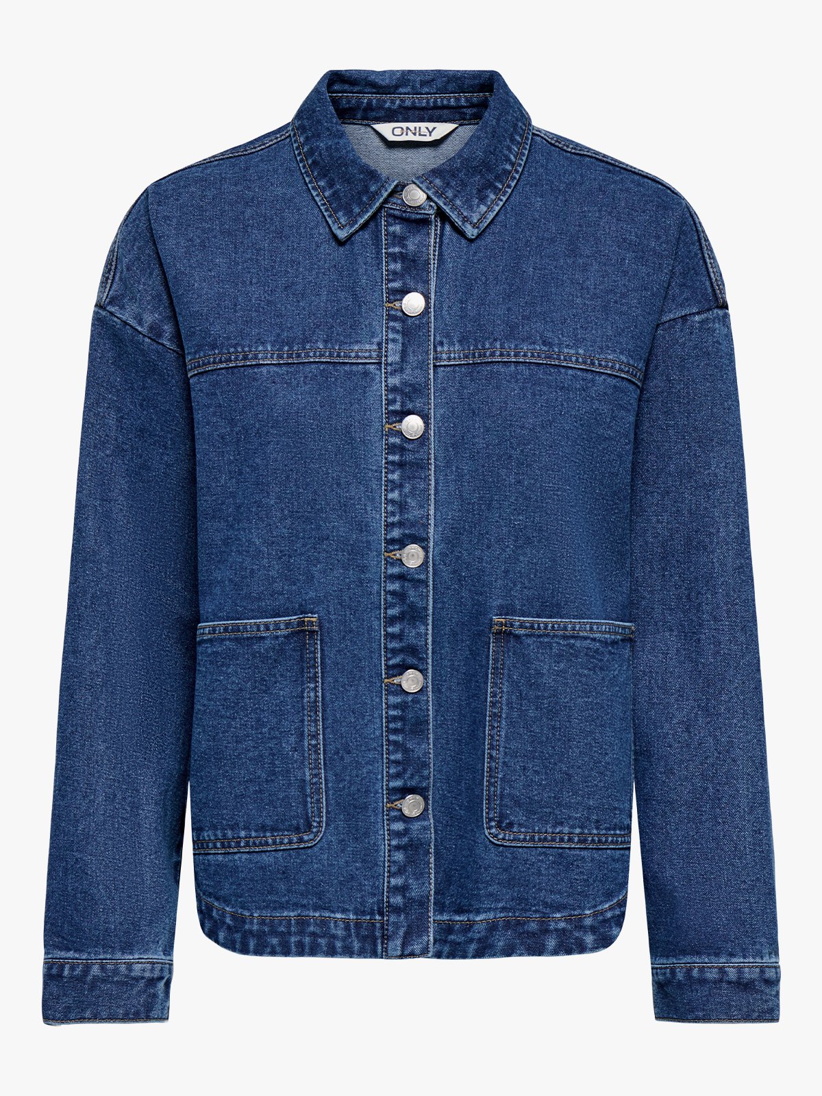 Only Ferbie Long Sleeve Denim Shacket Medium Blue Denim