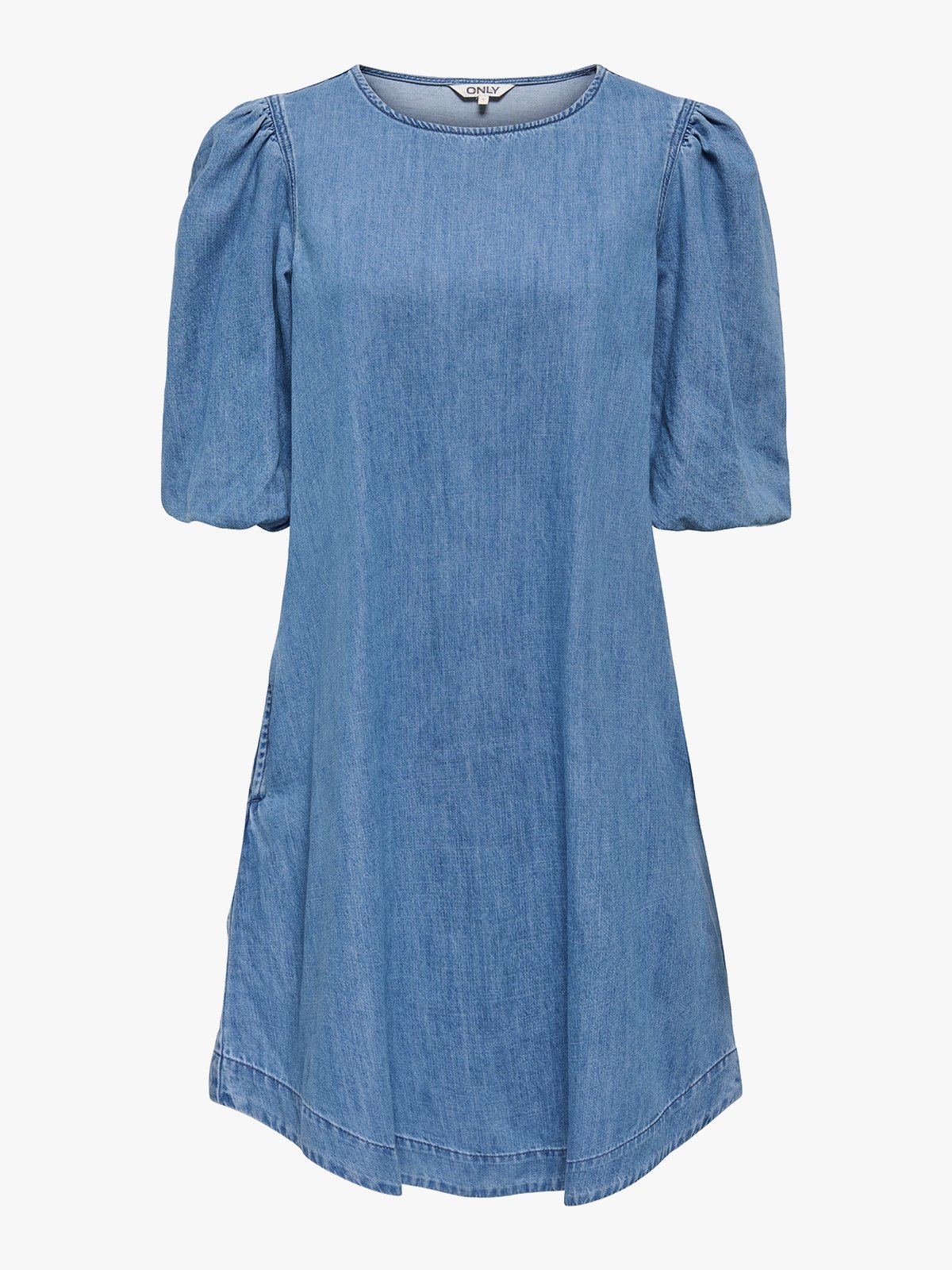 Only Tiana Short Sleeve Puff Denim Dress Medium Blue Denim