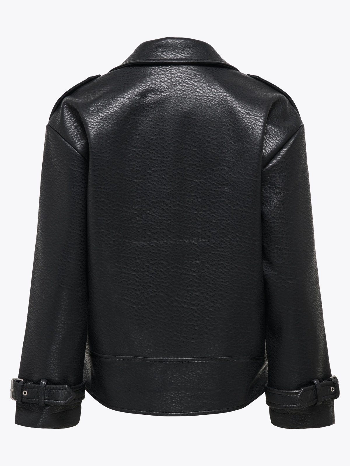 Only Soft Faux Leather Oversized Biker CC Otw Black