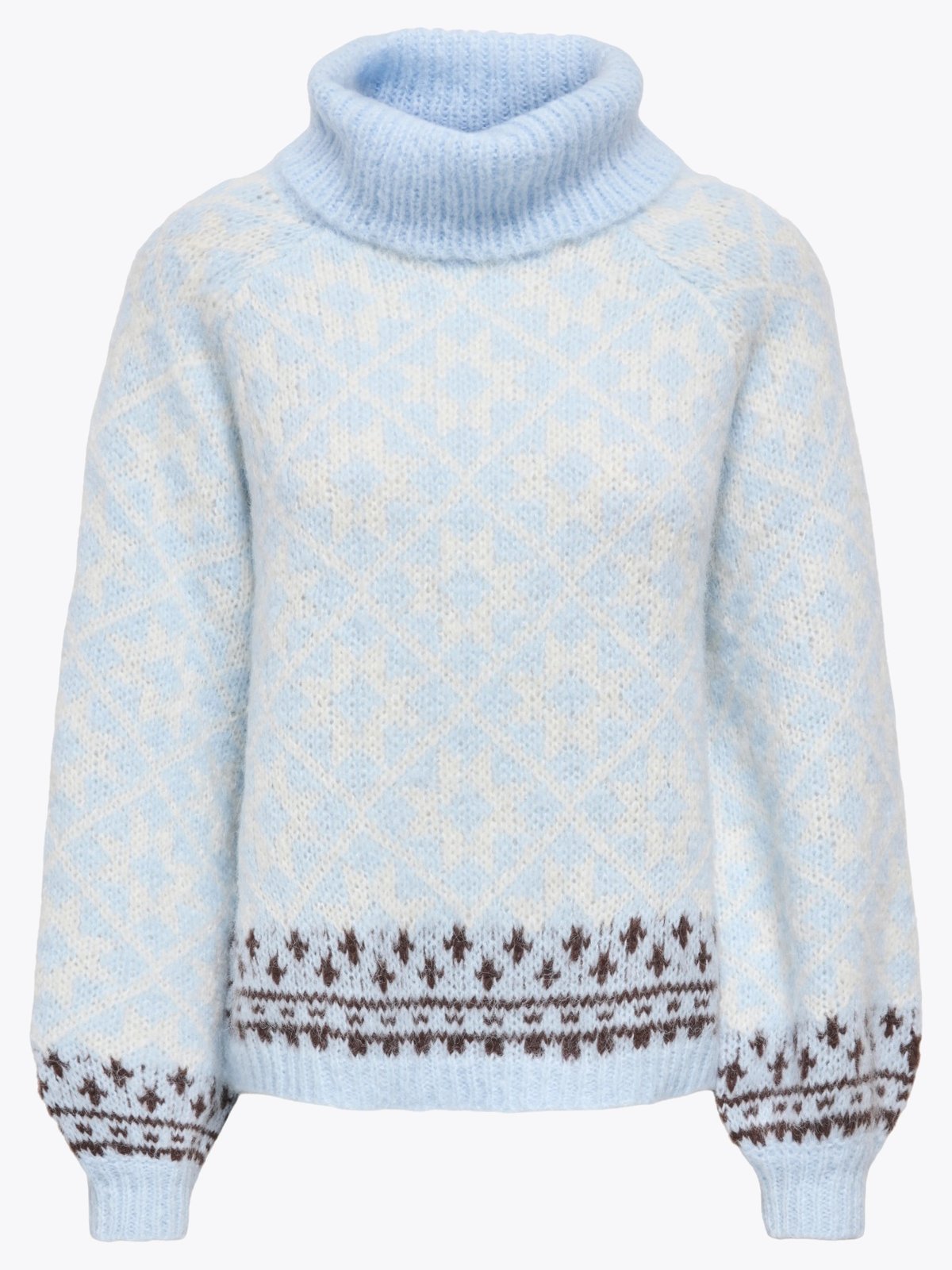 Only Caro Long Sleeve Rollneck CC Knit Cashmere Blue Bitch/Coffee Bean