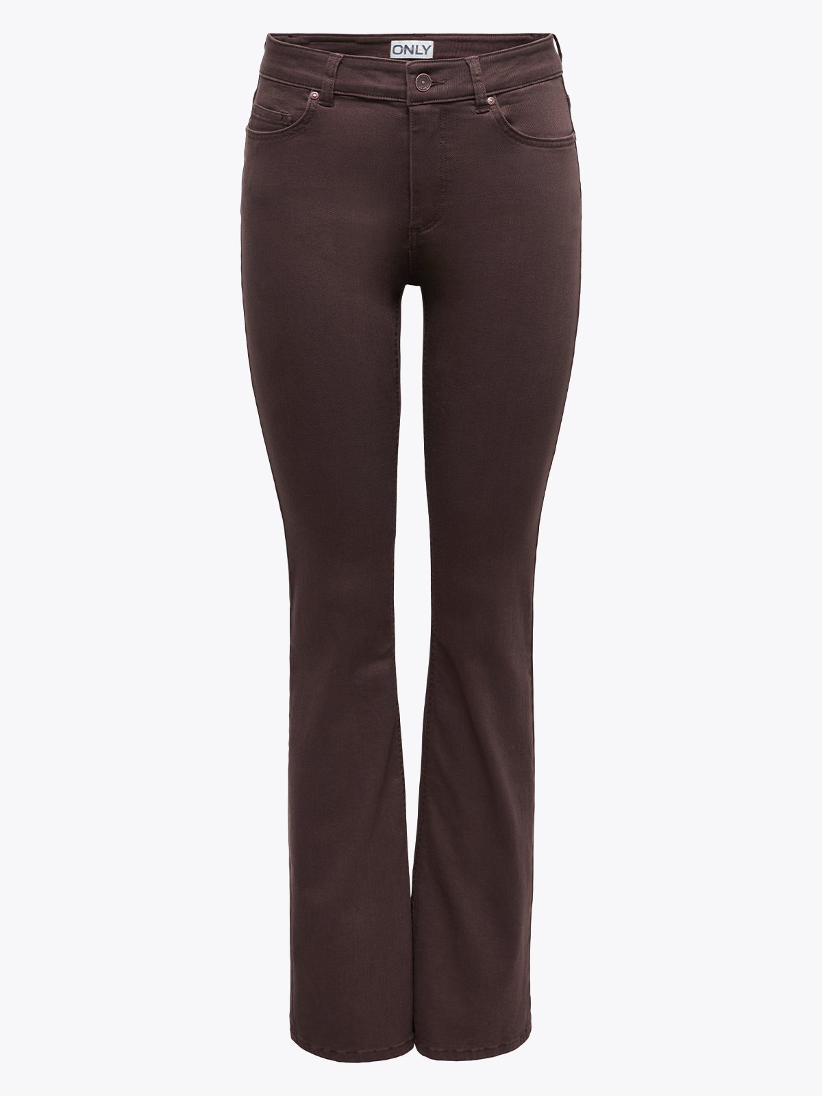 Only Blush Mid Flared Colour Pant Black Coffee