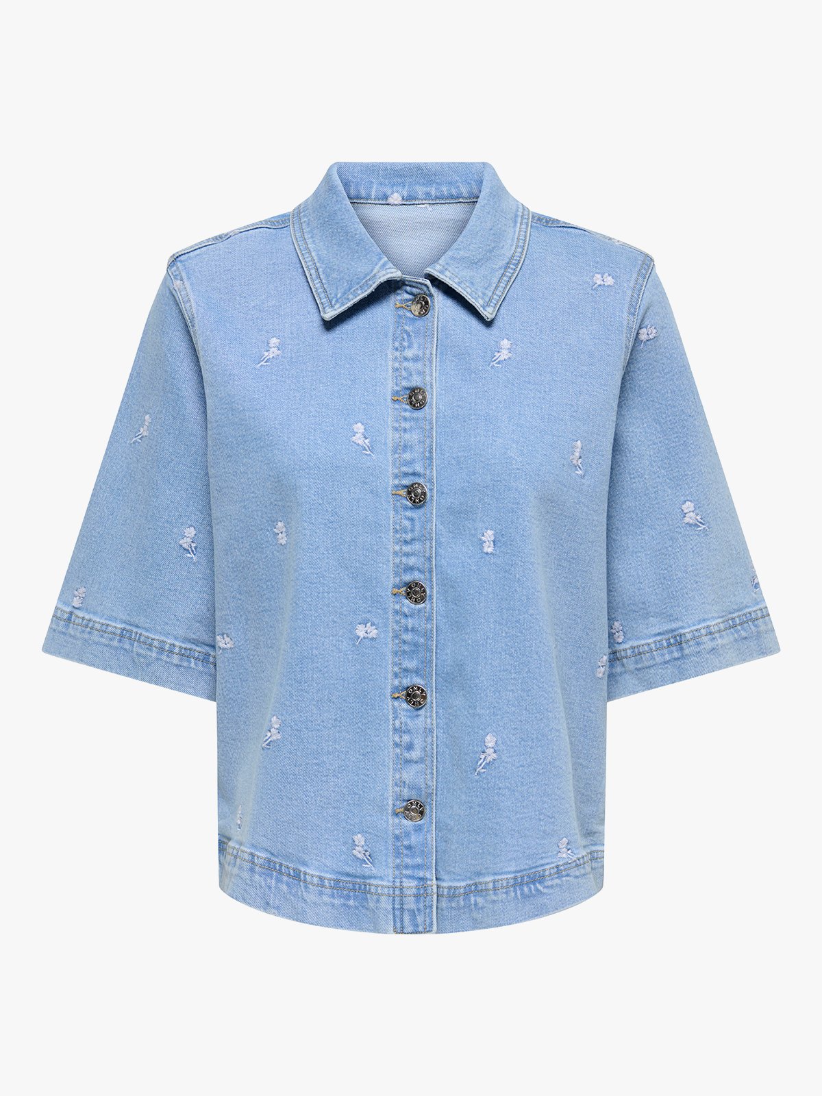 Only Bella Short Sleeve Shirt Denim Light Blue Denim