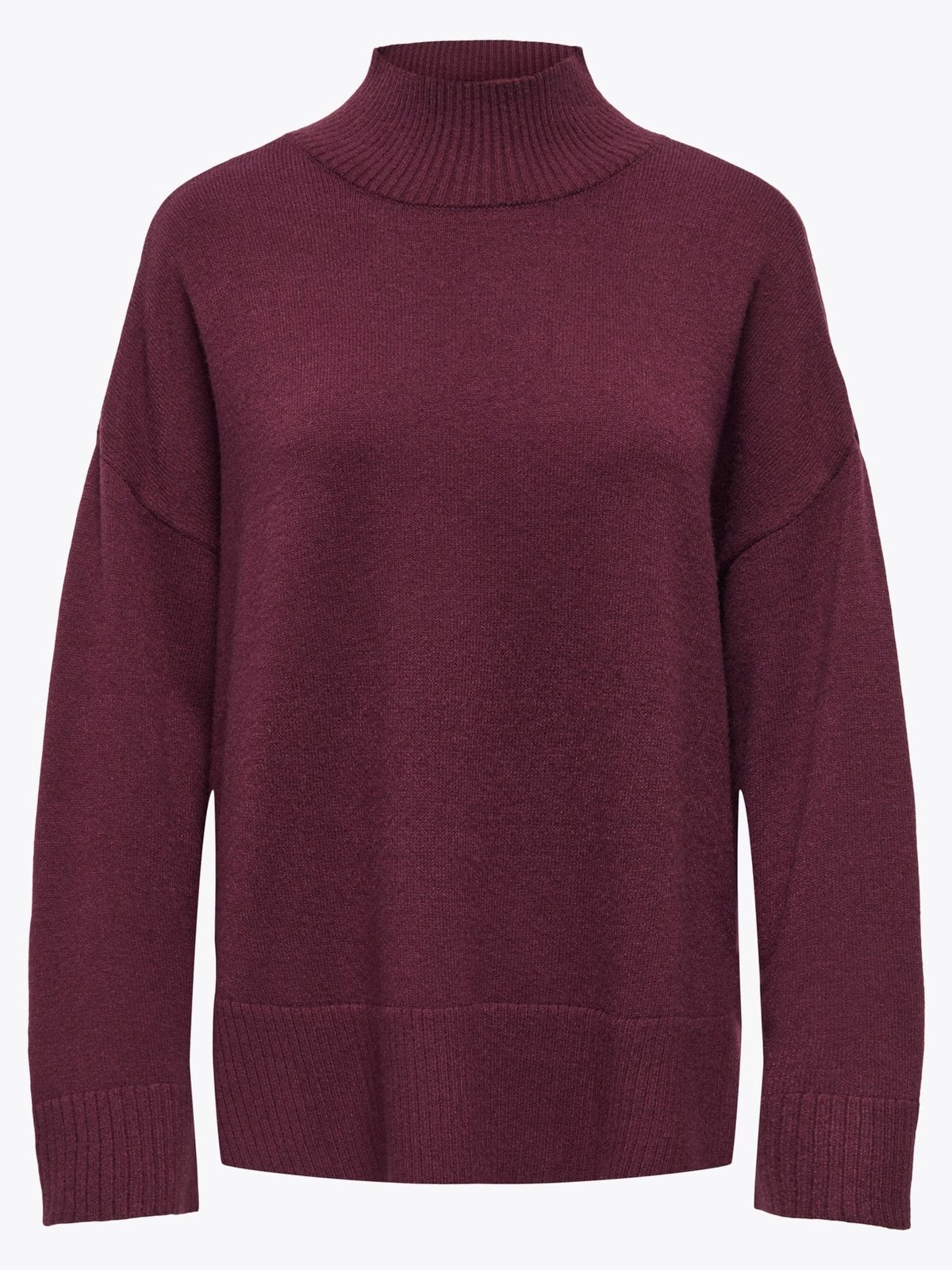 Only Mary Long Sleeve High Neck Slit Knit Fig