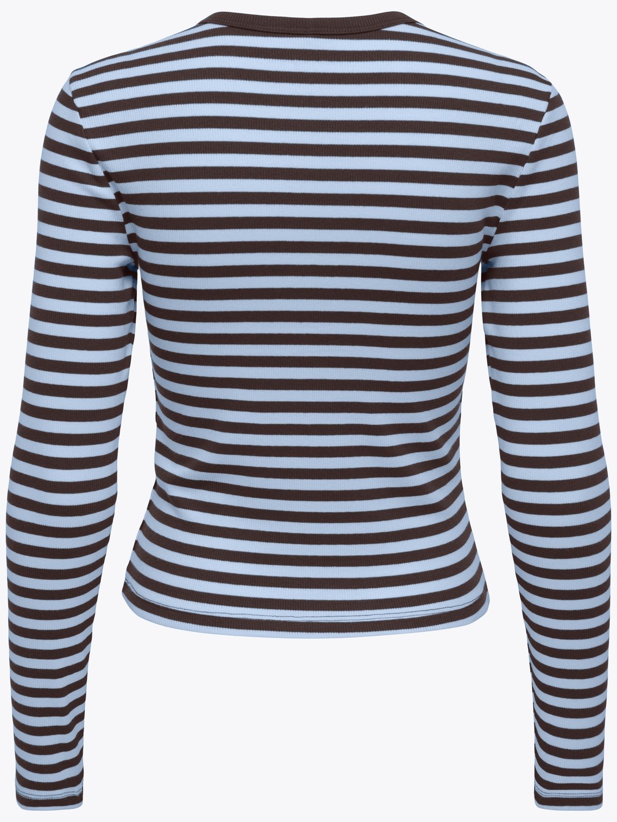 Only Val Long Sleeve O-Neck Stripe Top Coffe Bean