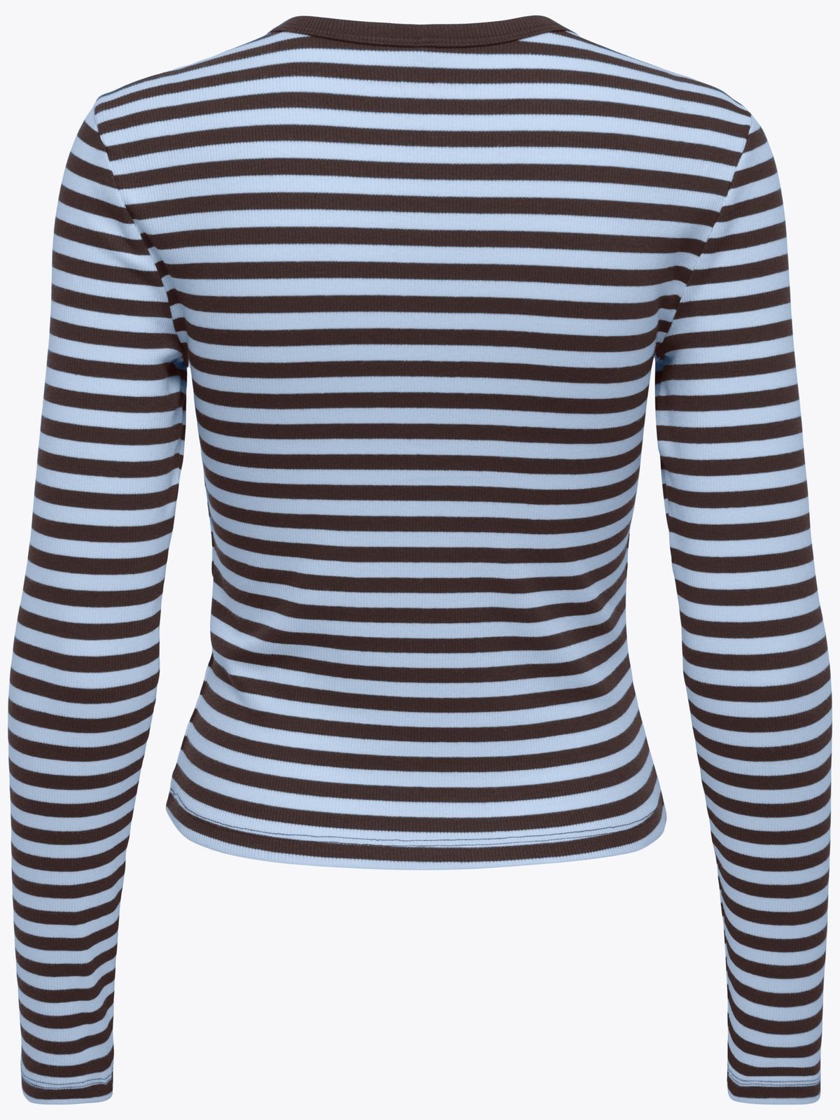 Only Val Long Sleeve O-Neck Stripe Top Coffe Bean