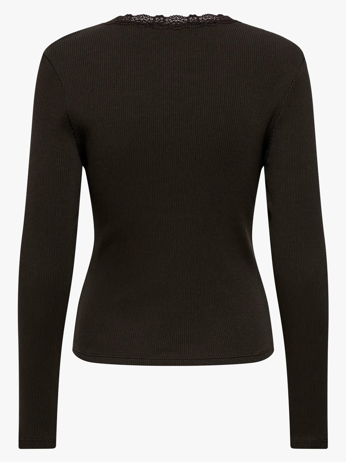 Only Sara Sharai Long Sleeve V-Neck Top Chocolate Torte