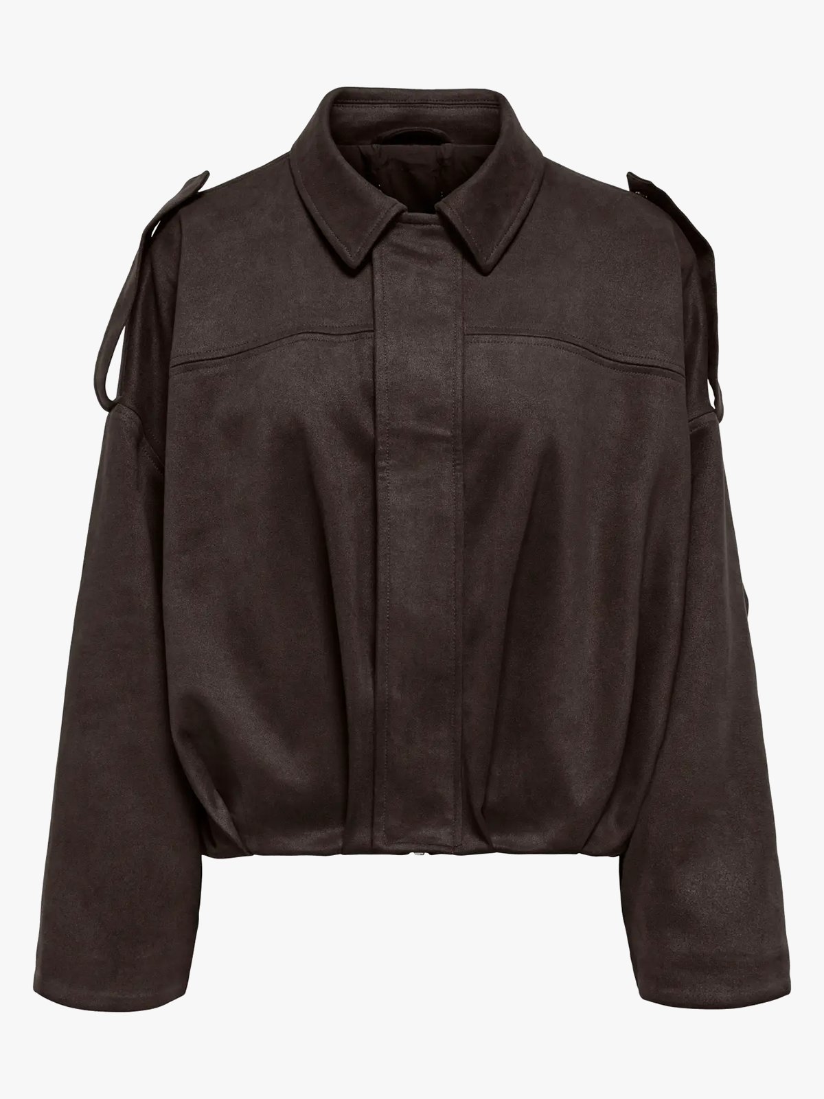 Only Moon-Stina Faux Suede Bomber Pnt Chocolate Torte
