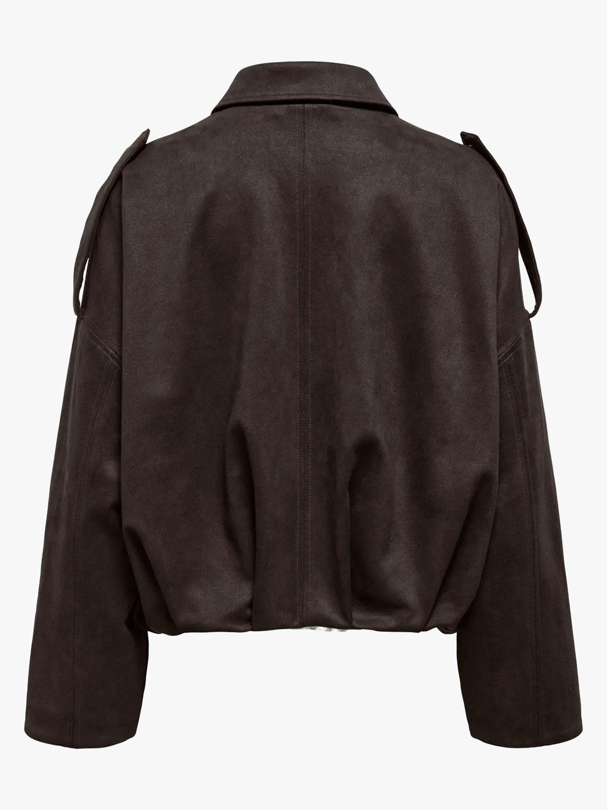 Only Moon-Stina Faux Suede Bomber Pnt Chocolate Torte