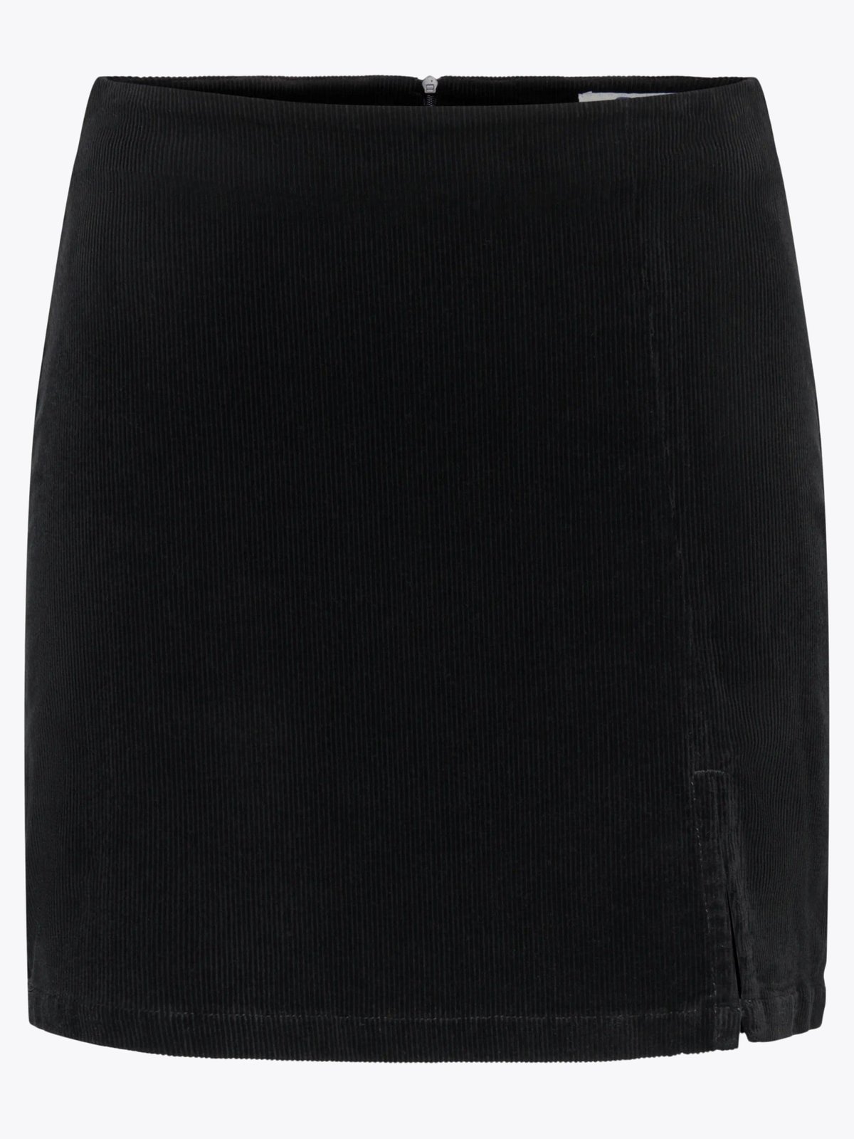 Only Flora High Waist Cord Short Slit Skirt Black