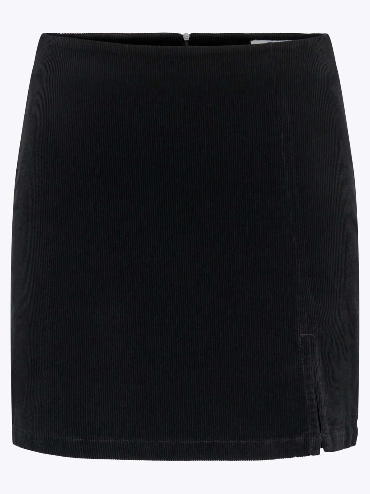 Only Flora High Waist Cord Short Slit Skirt Black