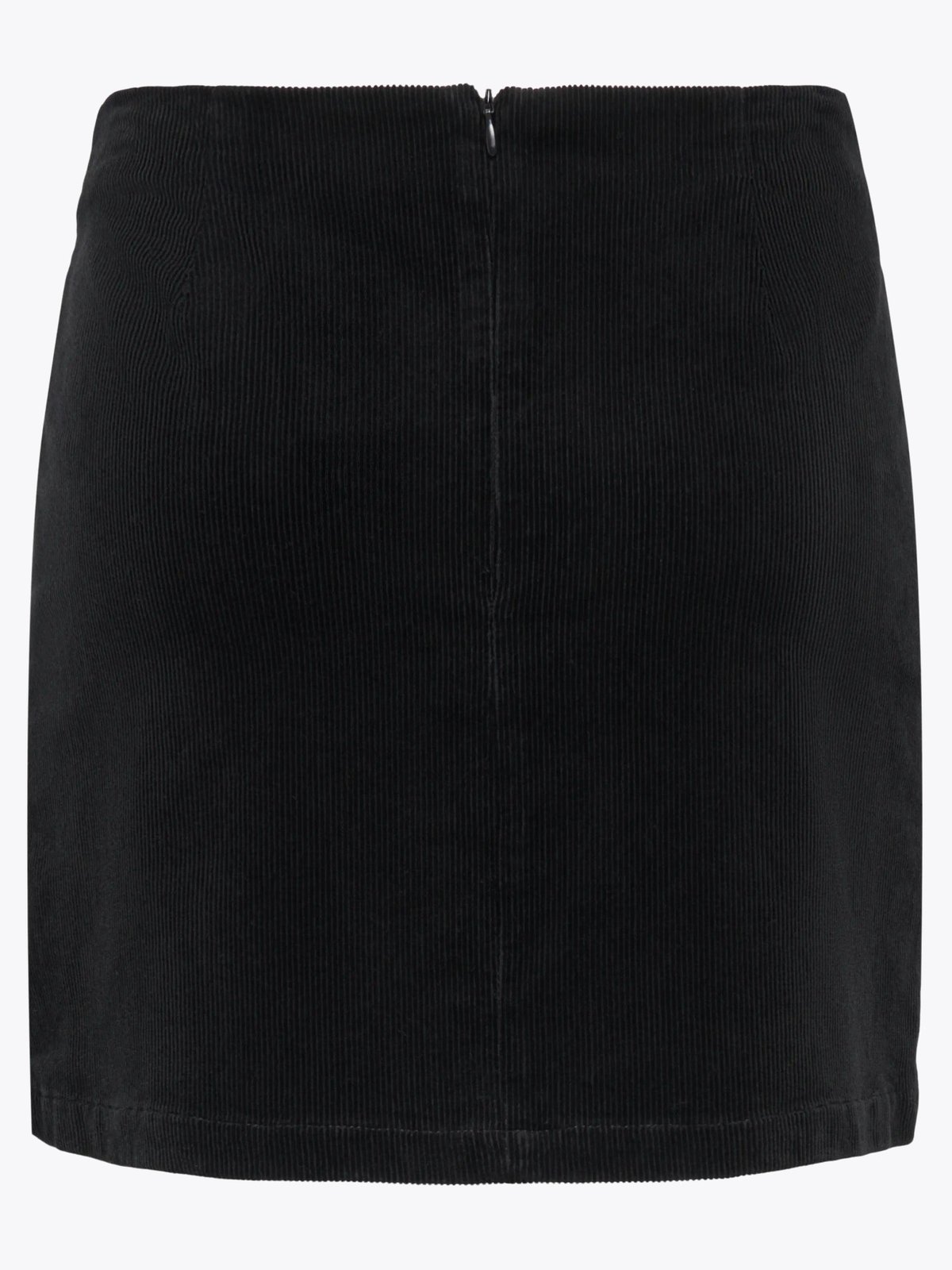 Only Flora High Waist Cord Short Slit Skirt Black