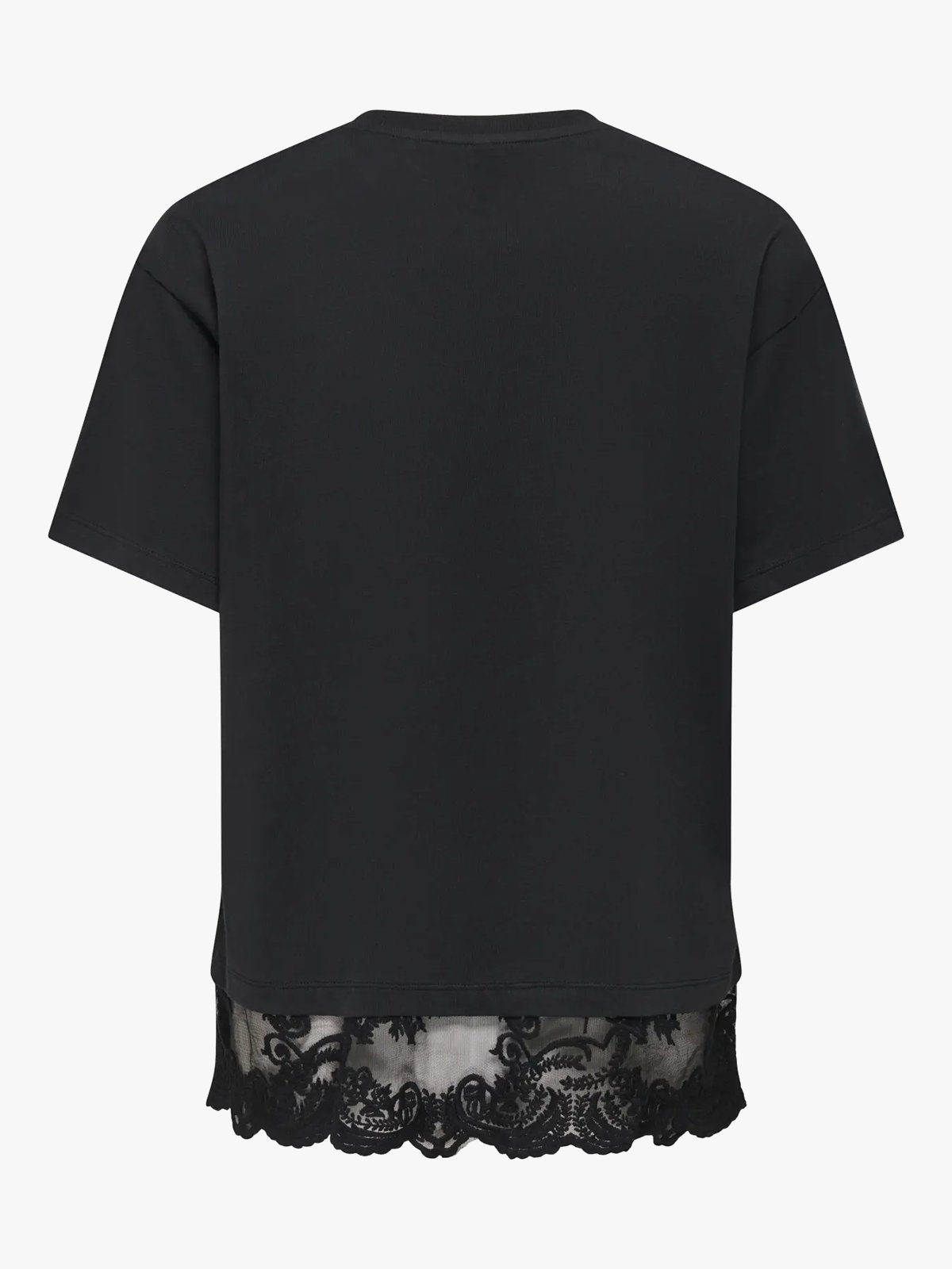 Only Vivvi Short Sleeve Lace Bottom Black