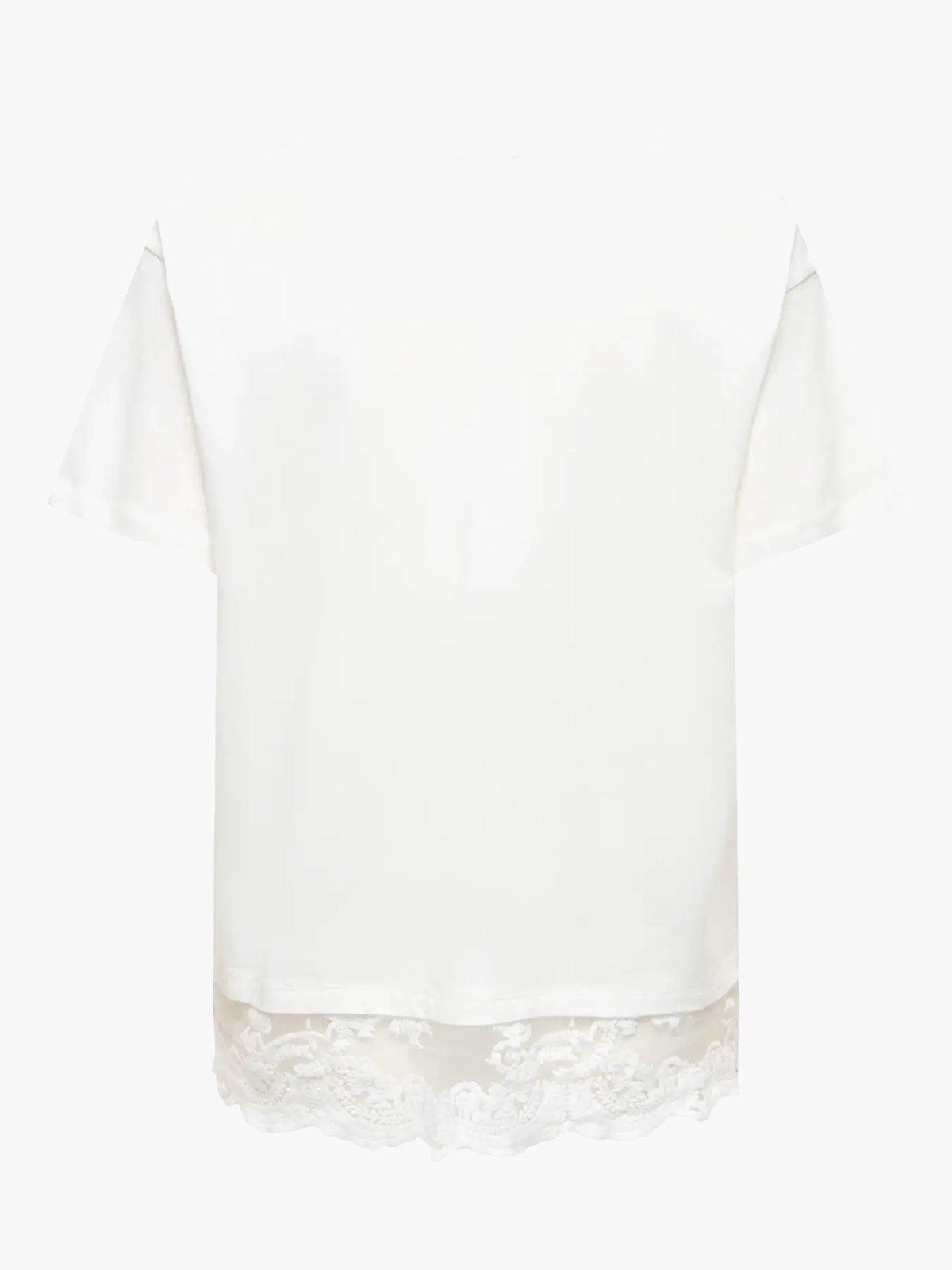 Only Vivvi Short Sleeve Lace Bottom Cloud Dancer
