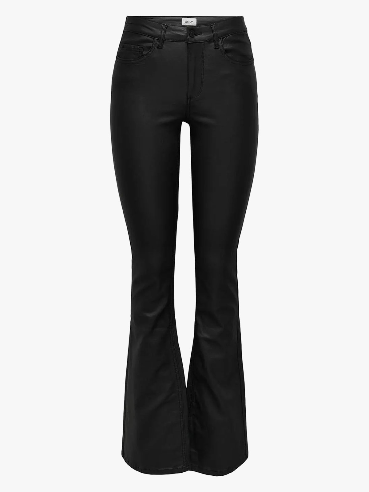 Only Blush Mid Flared Coated Pant Black