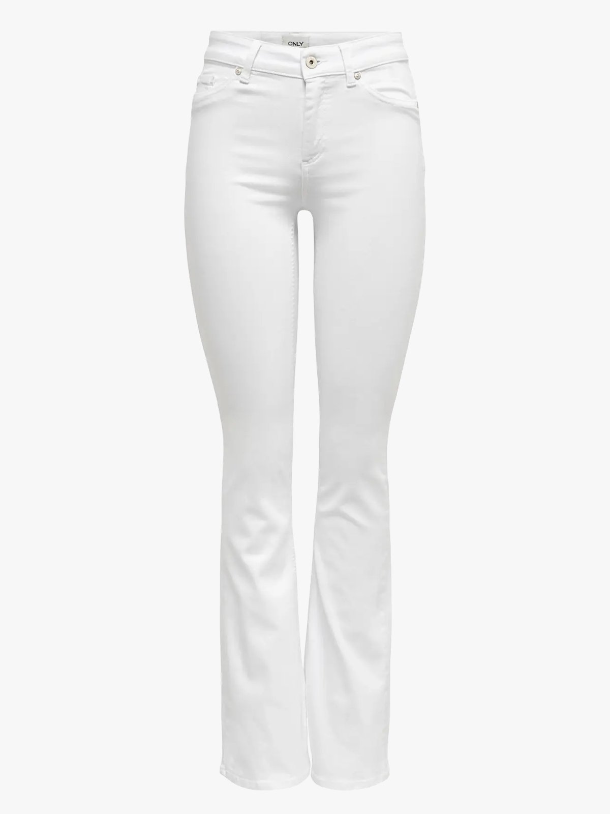 Only Blush Mid Flared Denim White