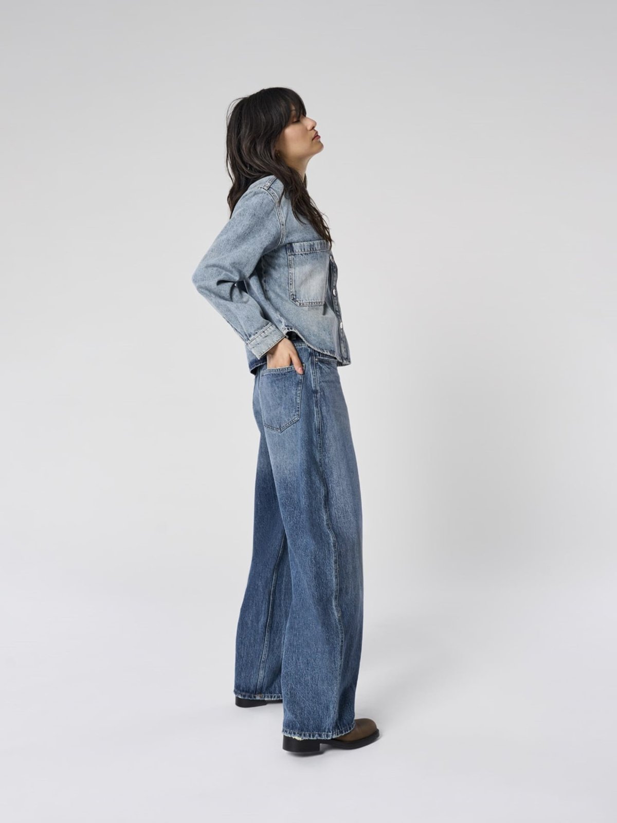 Only Taylor High Waist Barrel Denim Dark Bue Denim
