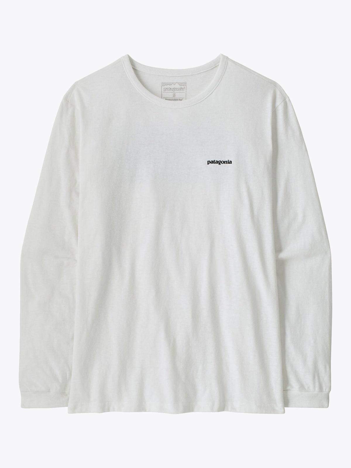 Patagonia Long Sleeve P-6 Logo Responsibili-Tee Fiber White