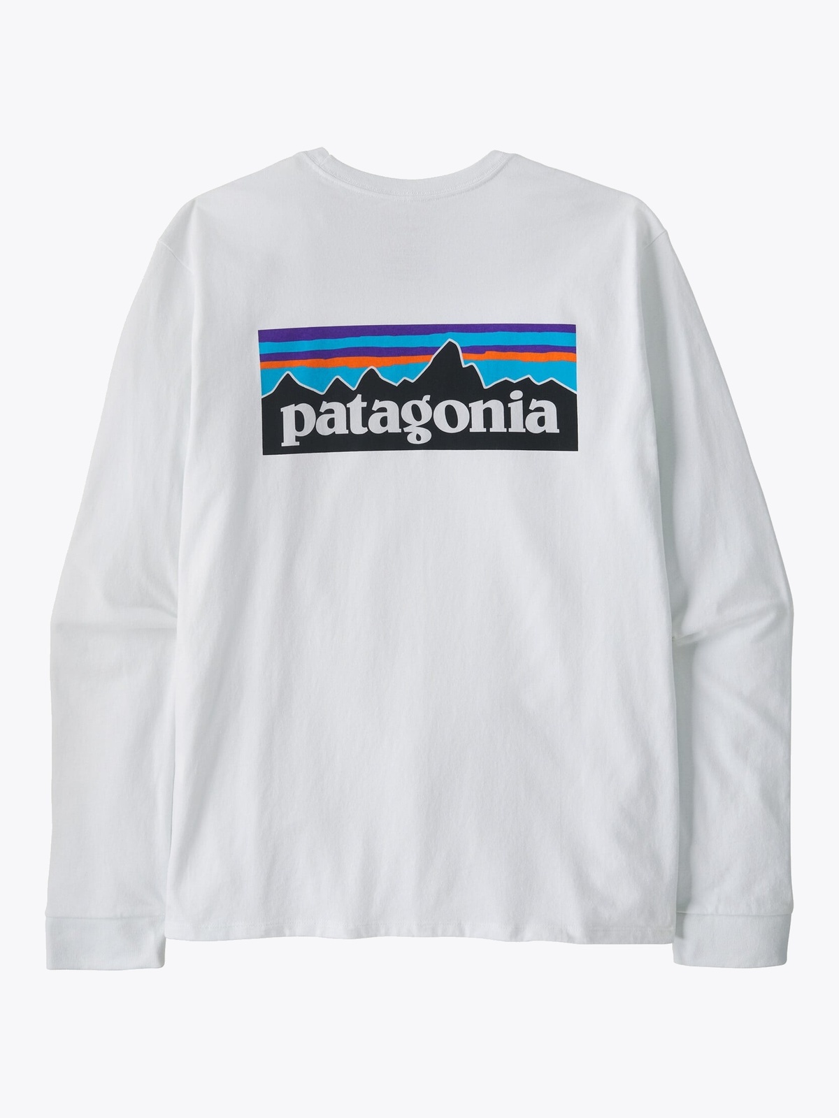 Patagonia Long Sleeve P-6 Logo Responsibili-Tee Fiber White